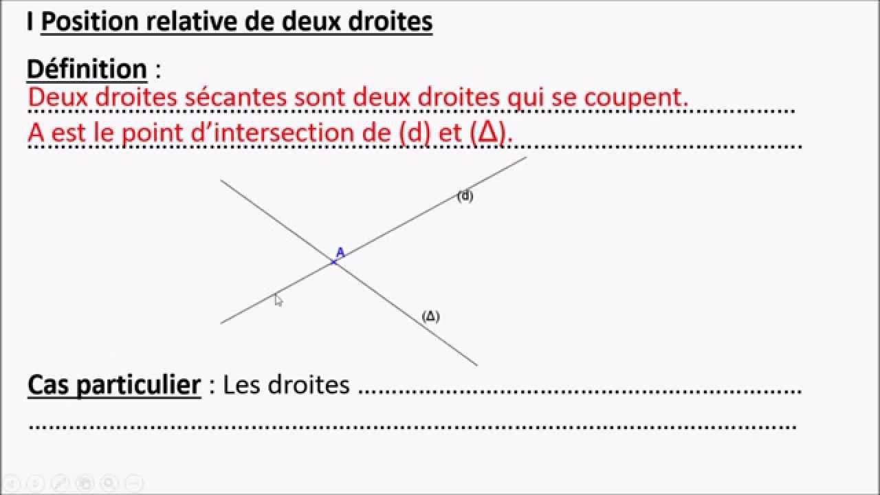 évaluation Sur Les Droites -- 6ème