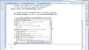 Java.util.ArrayList.set Method - Java.util.ArrayList.size Method