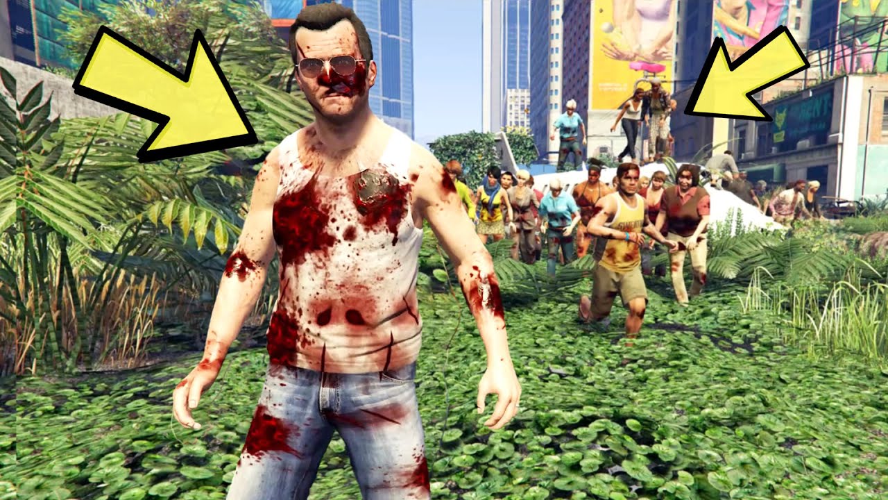 خطير مايكل تحول إلى زومبي في لعبة جي تي أي 5 | GTA V Playing as A Zombie