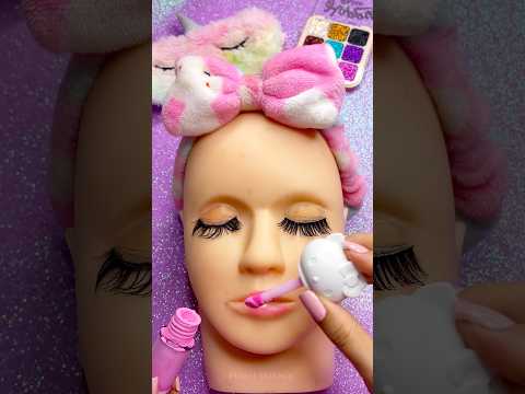 ASMR Makeup on Mannequin Skincare Sounds Video Fast No talk cute gloss