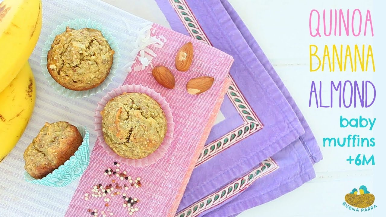 Quinoa Banana Almond Baby Muffins - Vegan recipe +6M | BuonaPappa