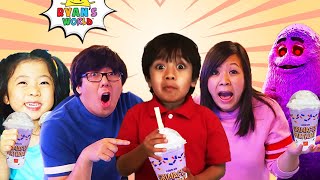 Ryan's World Kaji Family try Grimace Shake in Real Life! NEW UPDATE Tag with Ryan Gameplay