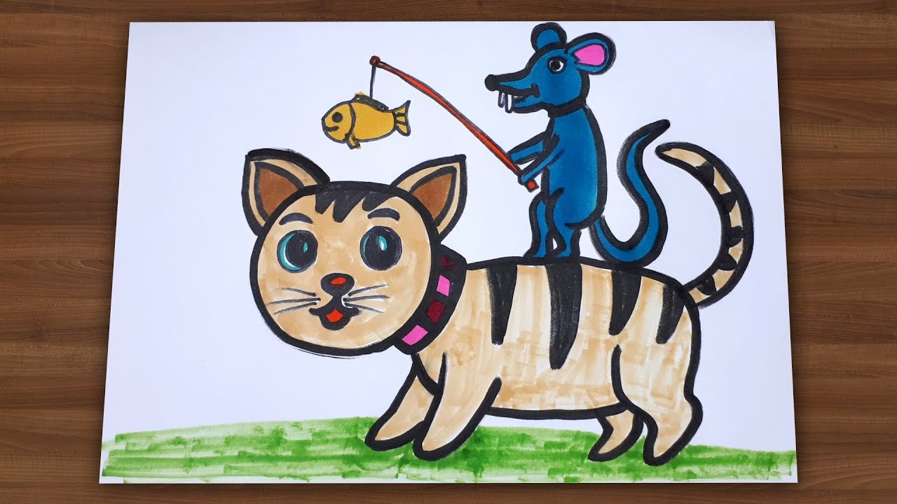 Draw Cat And Mouse Draw For Kids Youtube
