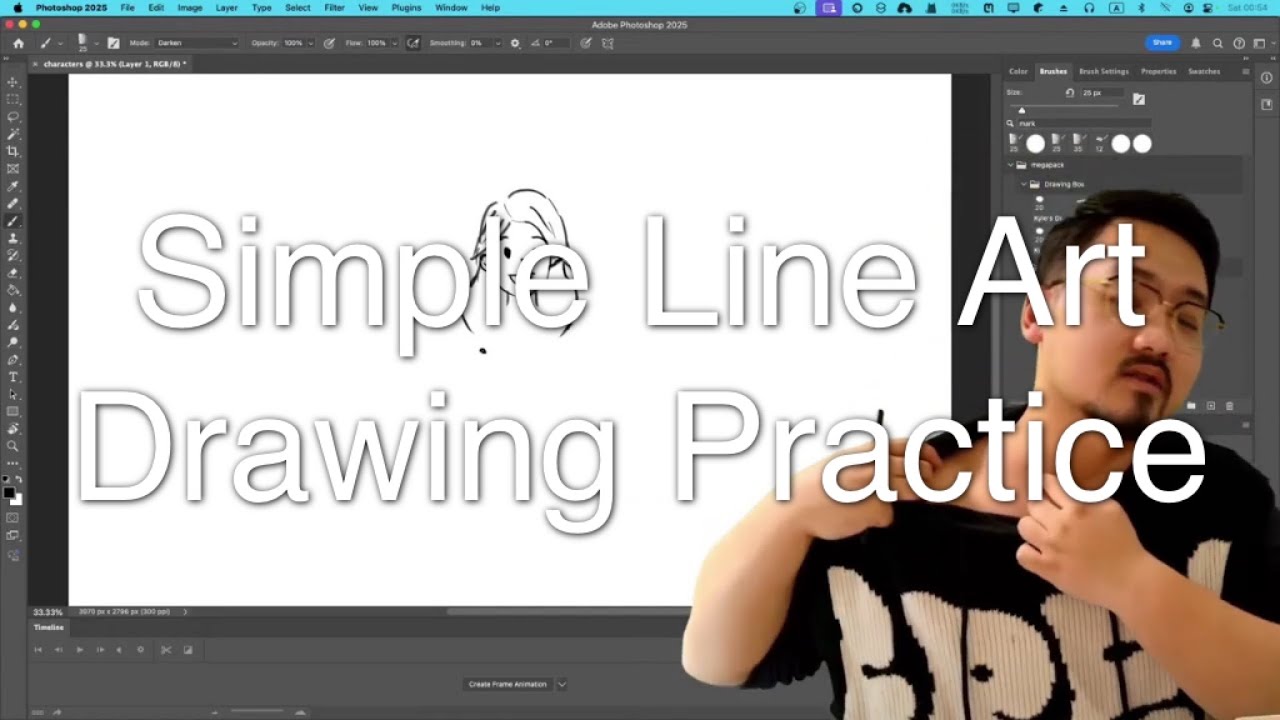 Simple Line Art Drawing Practice - YouTube