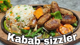 Sizzling Kabab platter : Gola kabab sizzler