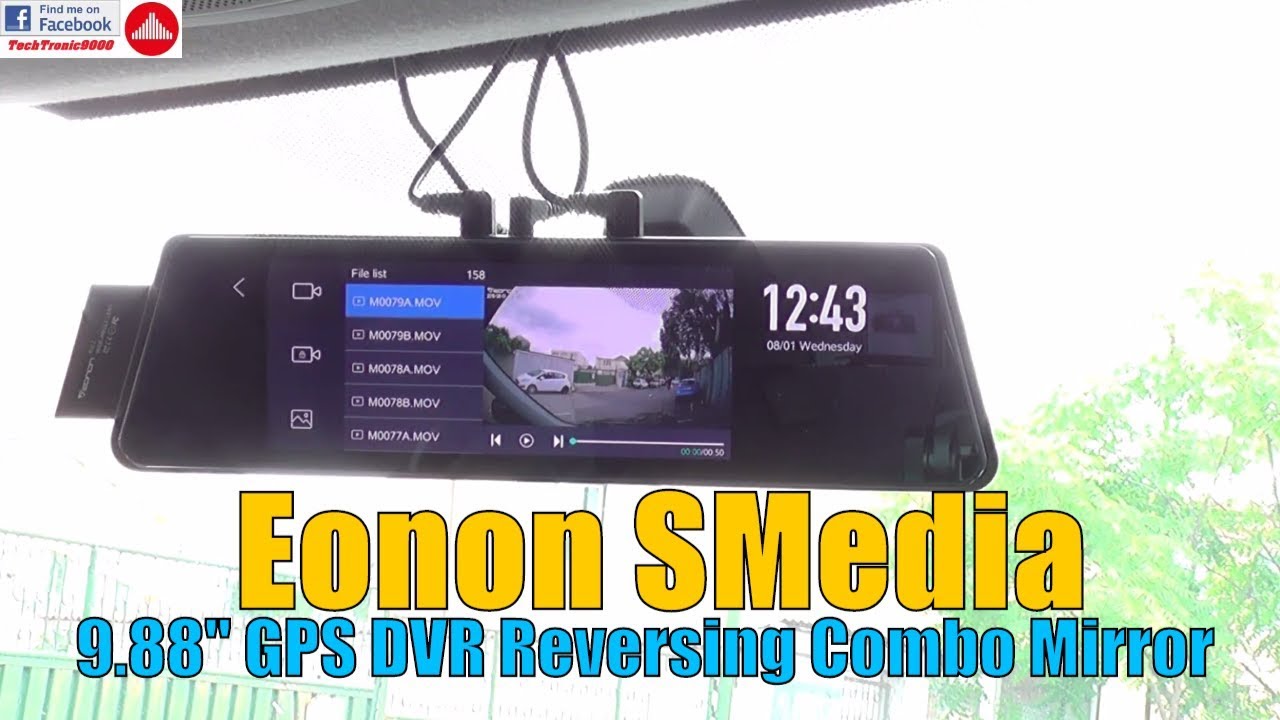 Backup Camera R0011 9.88/'/' Dual Lens Touch Rear Mirror Dash Cam Video Recorder