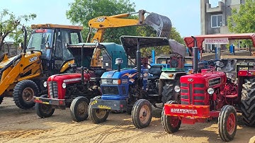 JCB 3dx Xpert Machine New Mahindra Eicher Massey Loaded Tractor Stuck in Deep Mud |Jcb Tractor Video