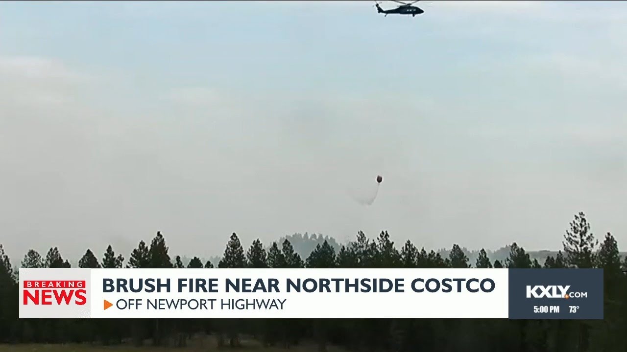 Firefighters responding to wildfire near north Spokane Costco YouTube