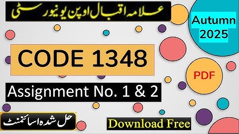⏩ AIOU Code 1348 Solved Assignment No.1 & 2 Autumn 2025 || Subject: Introduction to Economics ||