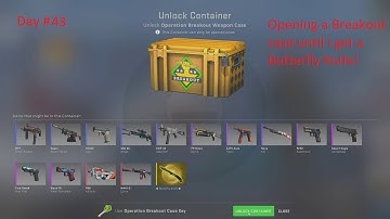 Opening a Breakout case until I get a Butterfly Knife! | Day #43