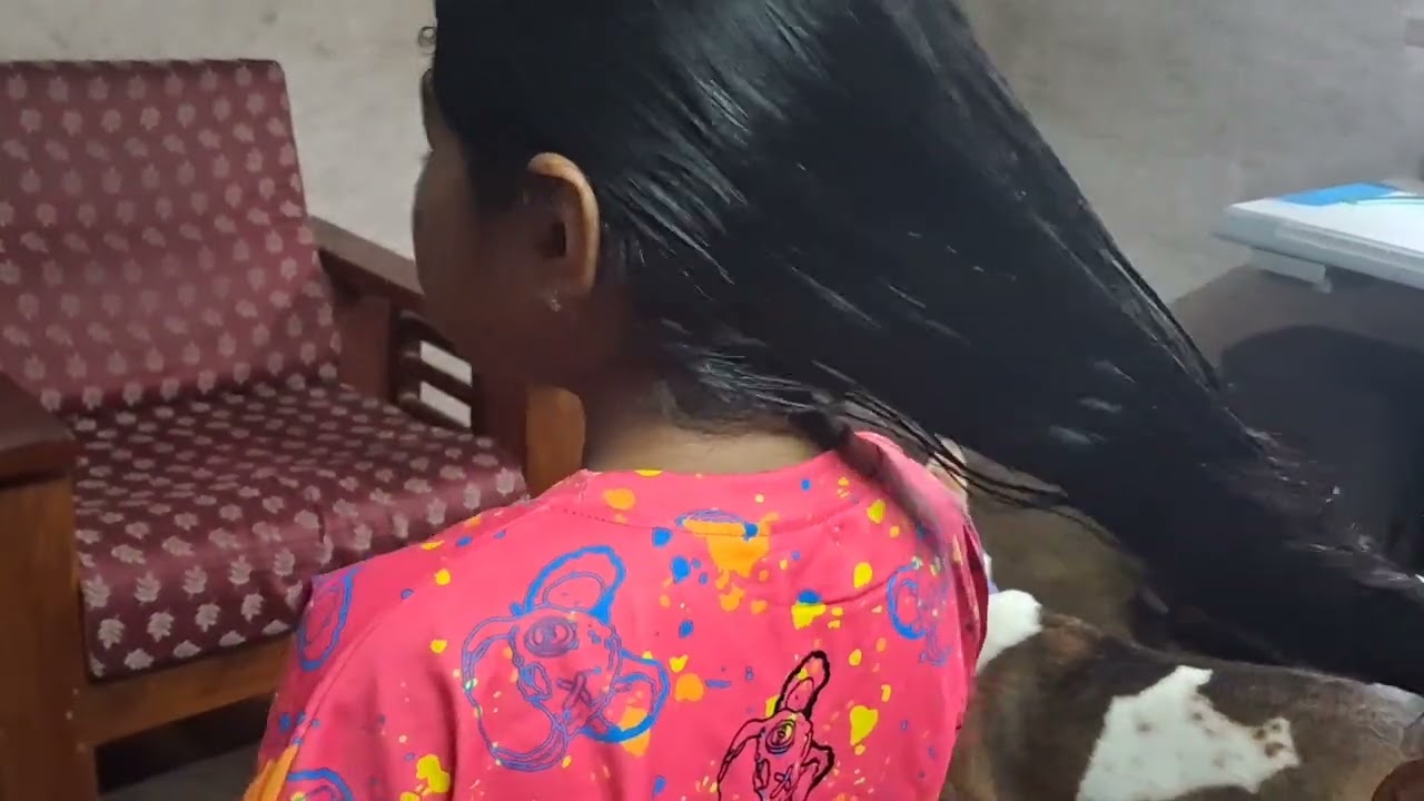 Hair oil applying video. 🌺