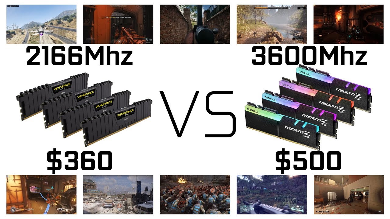 2166Mhz vs 2666Mhz vs 3200Mhz vs 3400Mhz vs 3600Mhz || 1080P/4k