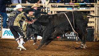 WRECK: Cody Webster gets hit by the bull rope | PBR UTB Highlight