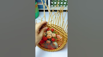 HOW TO WEAVE FRUIT BASKET WITH RATTAN AND BASE #diy #handmade #craft