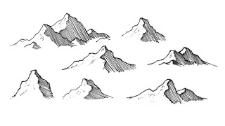 How to sketch Mountains with Pen and Ink | Tutorial