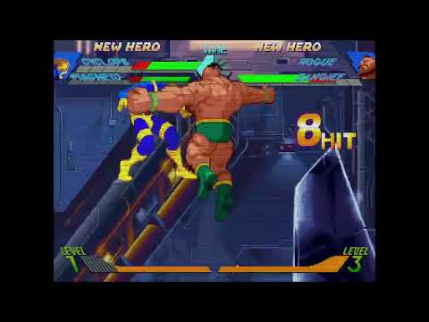 X-Men vs. Street Fighter - Cyclops, Magneto vs. Rogue, Zangief