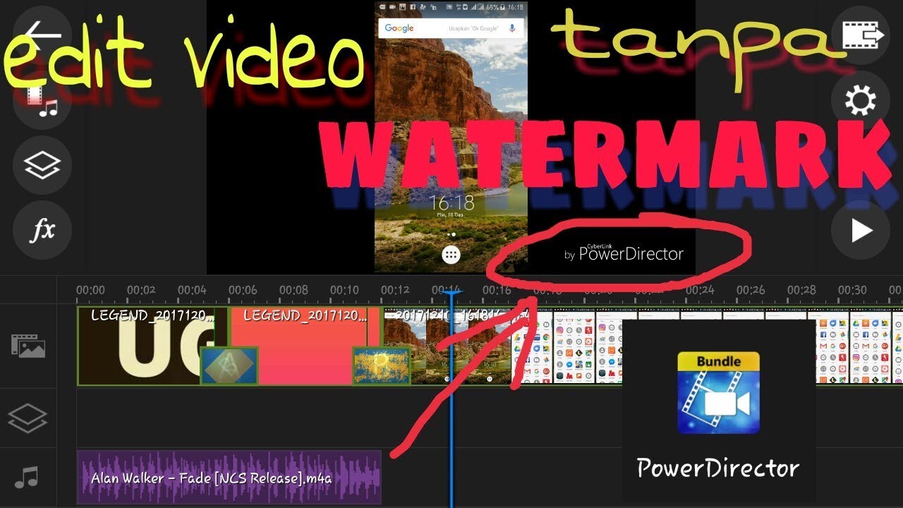 Cara edit video dengan aplikasi powerdirector tanpa watermark - YouTube