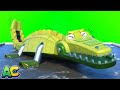 AnimaCars - Oh no! TRACKODILE stuck at the CONSTRUCTION SITE! - kids cartoons with trucks & animals