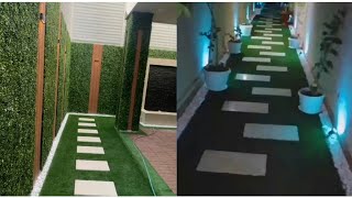 تنسيق حدائق منزلية ممرات عشب صناعى | تركيب مظلات السعودية | عمل شلالات | حديقة صغيرة جدة 0533219102