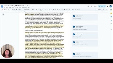 Performance Task Workshop: Sample Student Essay Question Response (score 4)