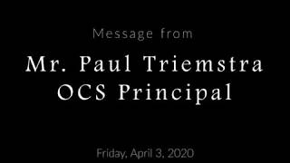 OttawaChristian@Home - Principal Message