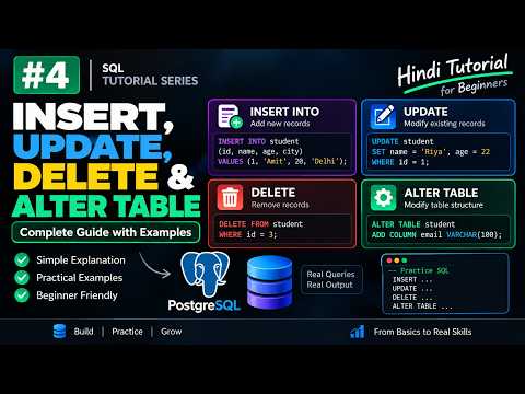 SQL INSERT, UPDATE, DELETE & ALTER TABLE Explained | SQL Tutorial in Hindi for Beginners - 4