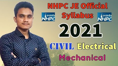 NHPC JE Official Syllabus Out 2021 |  NHPC | All Trade