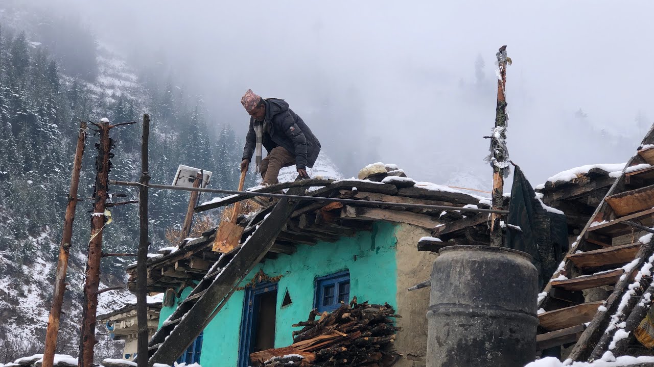 Best Life in The Nepali Himalayan Village During The Winter । Documentary Video Snowfall Time