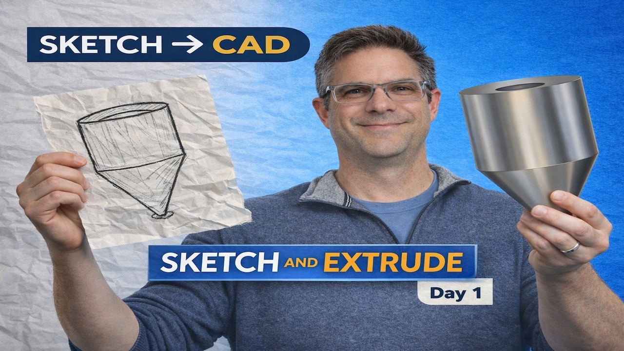 Fusion 360 for Absolute Beginners - Sketch and Extrude - Day 1 of 11