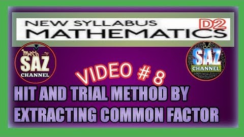Mid term breakage| Factorisation of quadratic expression|Mid term split|(D2,7TH EDT) EX,Q3(e,h)