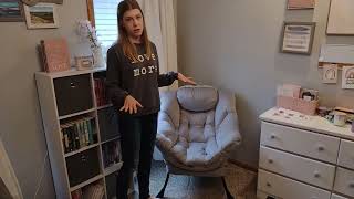 Hollyhome Modern Cotton Fabric Lazy Chair, Accent Contemporary Lounge Chair Review