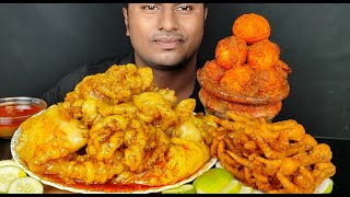 Eating Mutton Fat Curry, Chicken Feet Curry, Spicy Egg Masala Roast with Rice Mukbang || Eating Show