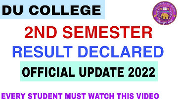 DU College 2nd Semester Result Declared | Result 2022 | Delhi University Second Semester Result
