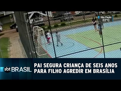 Pai segura criança de seis anos para o filho agredir em Brasília | SBT Brasil (13/12/18)