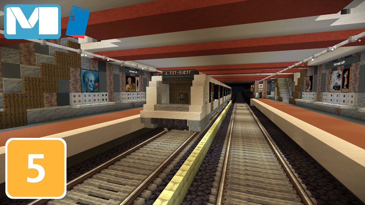 Métro bruxellois / Brussels subway : Ligne 5 (Minecraft)