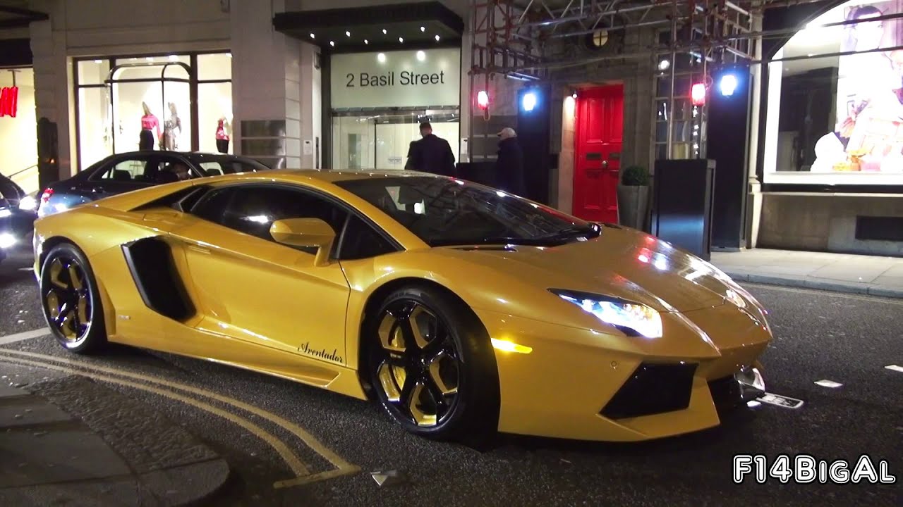 Lamborghini Aventador w/ Yellow wheels - YouTube