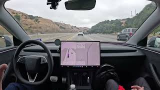 Timelapse of Tesla FSD 13.2.9 from San Mateo, CA to Big Bear Diner in Danville, CA