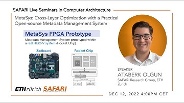 SAFARI Live Seminar - MetaSys: Cross-Layer Optimization with a Practical Metadata Management System