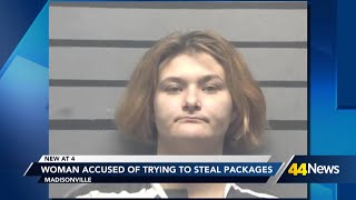 Woman accused of trying to steal packages in Madisonville