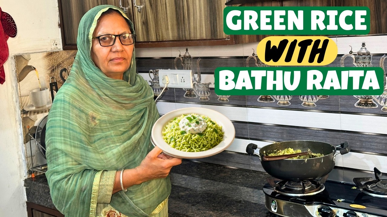 Spinach Rice with Bathu Raita | Mummy Daddy Di Ladai