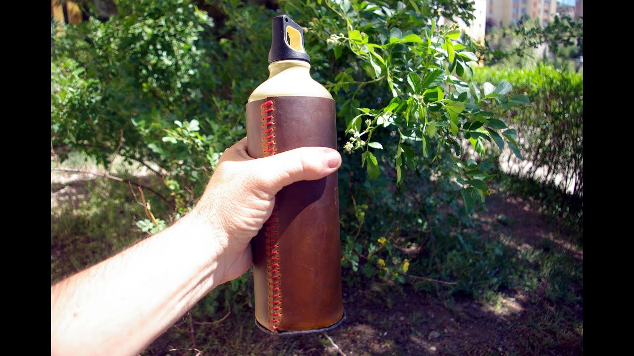 Leather Bottle holder, do it yourself, DIY PATTERN, YouTube