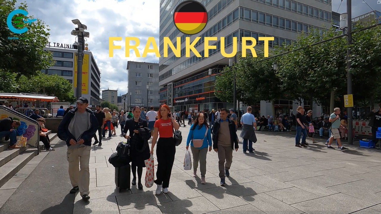 Frankfurt Walking Tour on Grobe Friedberger Street in Germany.