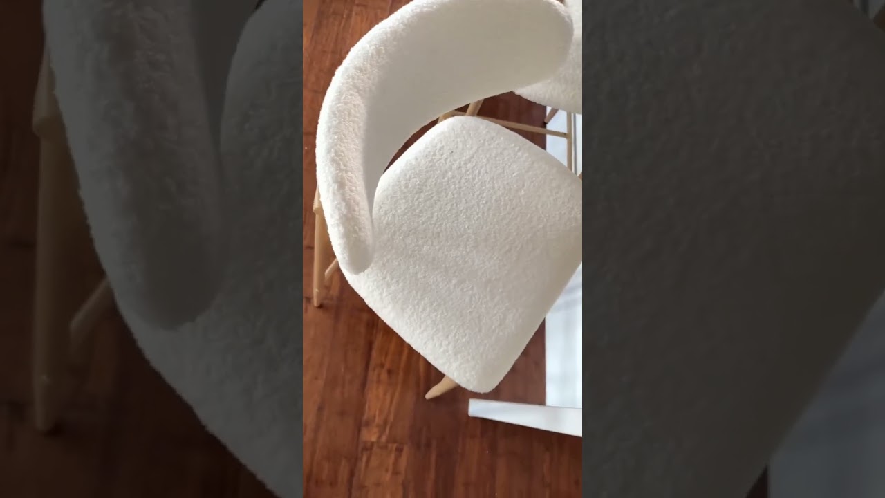 Oikiture boucle bar stools.