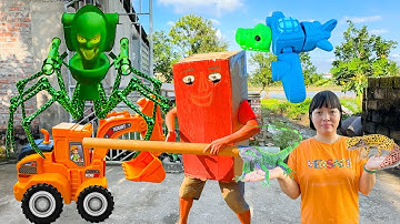 Kem Ốc tìm con dế cho thú cưng thằn lằn gecko, máy xúc và khủng long bắt skibidi toilet. Theu Chanel