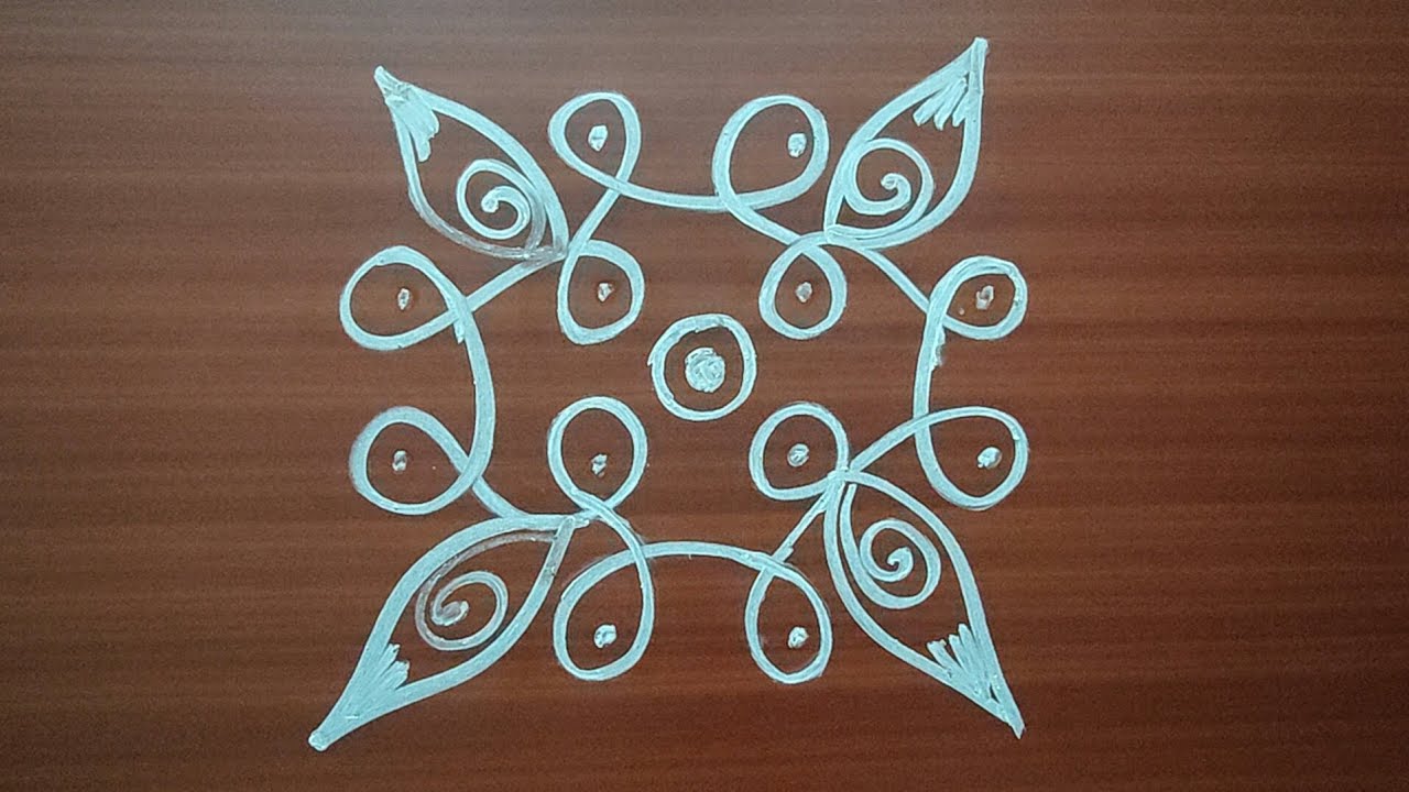 Simple rangoli design | Easy rangoli design tutorial for beginners ...