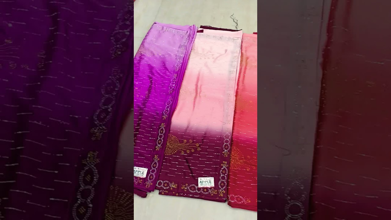 Apple stone work saree ❤️❤️ satin saree 