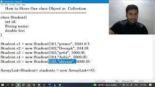 How to store Student Object In Collection part-1