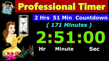 Timer Countdown 171 Minutes [Reverse Time] 2 Hrs 51 Minutes | Digital Clock | Alarm, Whatsapp Status