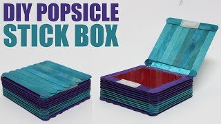 How to make a box with popsicle sticks - DIY jewellery box with ice cream sticks