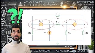 Nodal Analysis Problem, Super node, Solving four equations of 4 variables, Linear Circuit Analysis